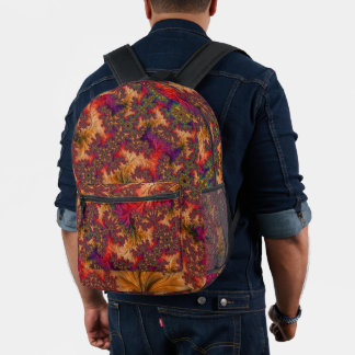 Trippy-Bright-Dazzing-Verzweigung Abstraktes Frakt Bedruckter Rucksack