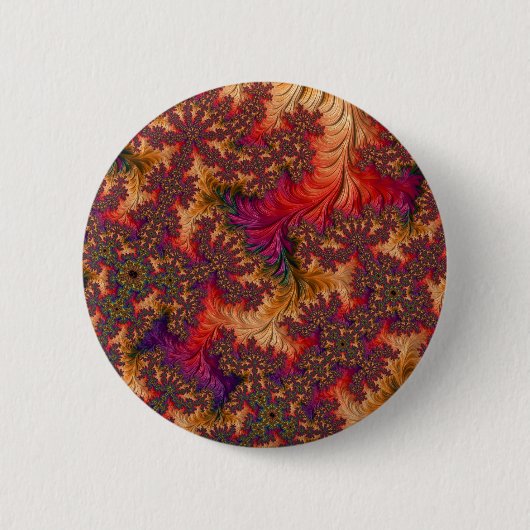 Trippy-Bright-Dazzing-Verzweigung Abstraktes Frakt Button (Vorderseite)