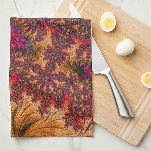 Trippy-Bright-Dazzing-Verzweigung Abstraktes Frakt Handtuch (Viertel Falte)