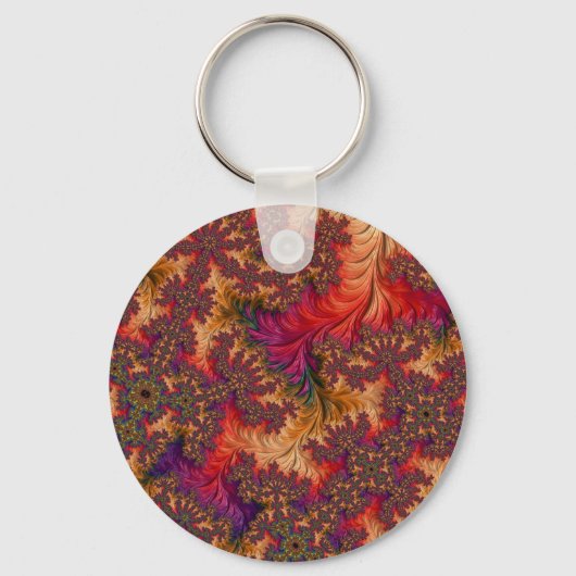 Trippy-Bright-Dazzing-Verzweigung Abstraktes Frakt Schlüsselanhänger (Rückseite)