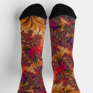 Trippy-Bright-Dazzing-Verzweigung Abstraktes Frakt Socken