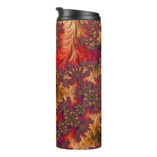 Trippy-Bright-Dazzing-Verzweigung Abstraktes Frakt Thermosbecher (Nach rechts gedreht)