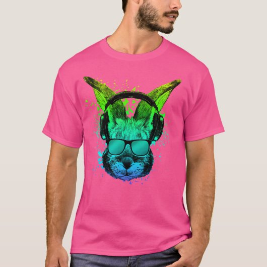 Trippy Bunny Shirt Dj Ravers Edm Techno Psychedeli (Vorderseite)