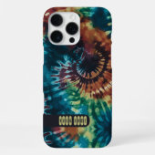 Trippy Buntes Tie Dye Maßgeschneiderter Name Retro iPhone Hülle (Rückseite)