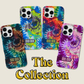 Trippy Buntes Tie Dye Maßgeschneiderter Name Retro iPhone Hülle