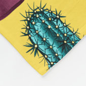 Trippy Cactus Pattern Yellow Weird Psychedelic Fleecedecke (Ecke)