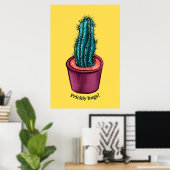 Trippy Cactus Pot Funny Psychedelic Prickly Hugs Poster (Heimbüro)