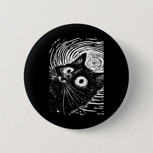Trippy Cat Pastel Goth Gothic Grunge Alt Punk Weir Button (Vorderseite)