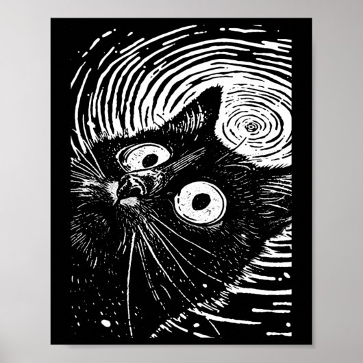 Trippy Cat Pastel Goth Gothic Grunge Alt Punk Weir Poster (Vorne)