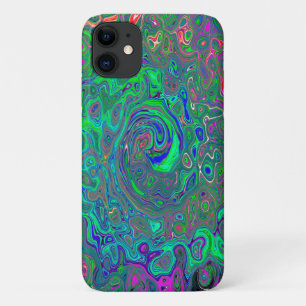 Trippy Chartreuse und Blau Retro Flüssigkeit Wirbe Case-Mate iPhone Hülle
