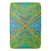 Trippy Chartreuse und Blue Abstrakt Butterfly Badematte (Vorderseite Vertikal)