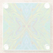 Trippy Chartreuse und Blue Abstrakt Butterfly Glasuntersetzer (Rückseite)