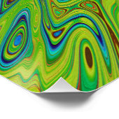 Trippy Chartreuse und Blue Abstrakt Butterfly Poster (Ecke)
