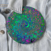 Trippy Chartreuse und Blue Retro Liquid Swirl Button (Beispiel)