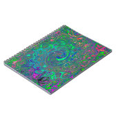 Trippy Chartreuse und Blue Retro Liquid Swirl Notizblock (Linke Seite)