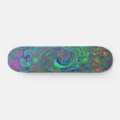 Trippy Chartreuse und Blue Retro Liquid Swirl Skateboard (Horizontal)