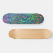 Trippy Chartreuse und Blue Retro Liquid Swirl Skateboard (Horizontal)
