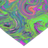 Trippy Chartreuse und Blue Retro Liquid Swirl Tischdecke (Schrägansicht)
