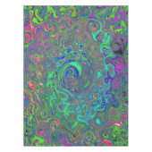Trippy Chartreuse und Blue Retro Liquid Swirl Tischdecke (Vorderseite)
