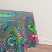 Trippy Chartreuse und Blue Retro Liquid Swirl Tischdecke (Beispiel)