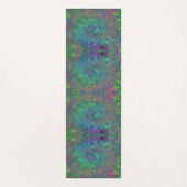 Trippy Chartreuse und Blue Retro Liquid Swirl Yogamatte (Vorderseite)