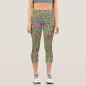 Trippy Colorful Bloc Capri Leggings (Vorderseite)