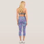 Trippy Colorful Bloc Capri Leggings (Rückseite)