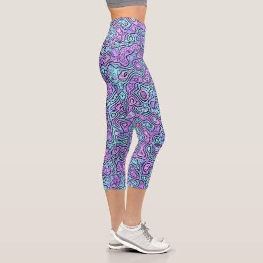 Trippy Colorful Bloc Capri Leggings (Rechts)