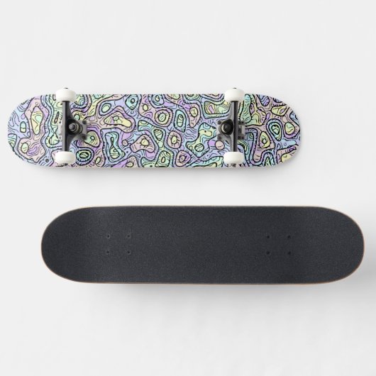Trippy Colorful Bloc Skateboard (Horizontal)