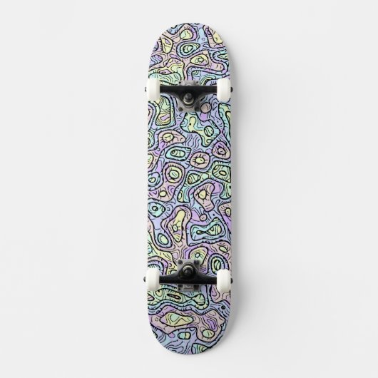 Trippy Colorful Bloc Skateboard (Vorderseite)