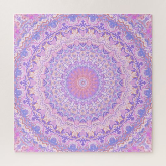 Trippy Colorful Intricate Boho Hippie Mandala Puzzle (Vertikal)