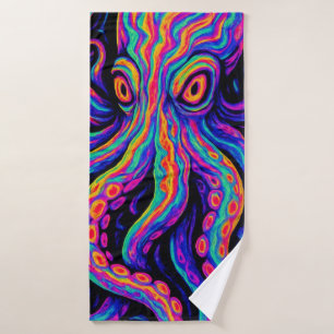 Trippy Colorful Octopus Badehandtuch