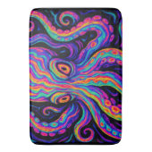 Trippy Colorful Octopus Badematte (Vorderseite Vertikal)