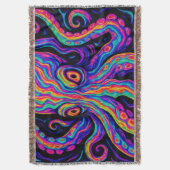 Trippy Colorful Octopus Decke (Vorderseite Vertikal)