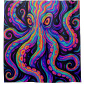 Trippy Colorful Octopus Duschvorhang (Vorderseite)