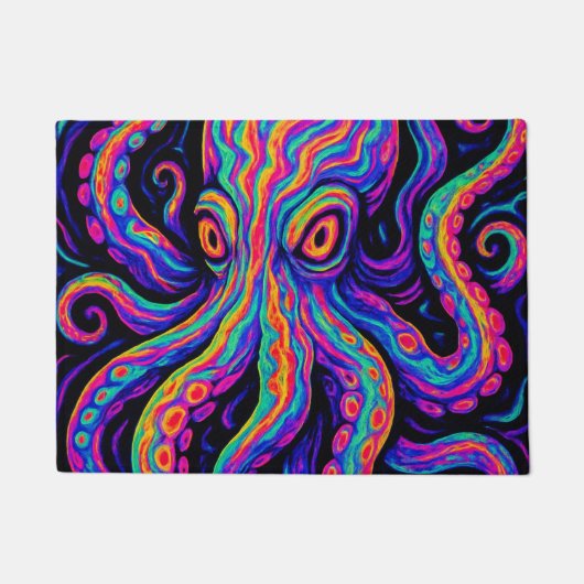 Trippy Colorful Octopus Fußmatte (Vorderseite)