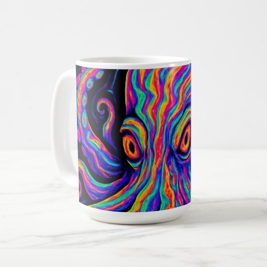 Trippy Colorful Octopus Kaffeetasse (Vorderseite Links)
