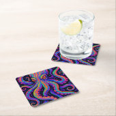 Trippy Colorful Octopus Rechteckiger Pappuntersetzer (Vor Ort)