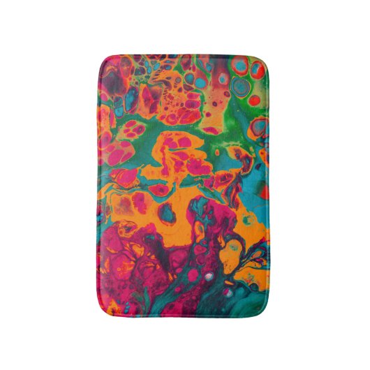 Trippy Colorful Psychedelic Pattern Badematte (Vorderseite Vertikal)