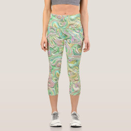 Trippy Colority 3D-Wirbel Capri Leggings