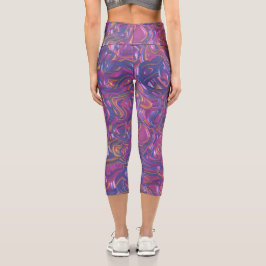 Trippy Colority 3D-Wirbel Capri Leggings