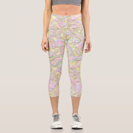 Trippy Colority 3D-Wirbel Capri Leggings
