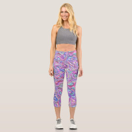 Trippy Colority 3D-Wirbel Capri Leggings