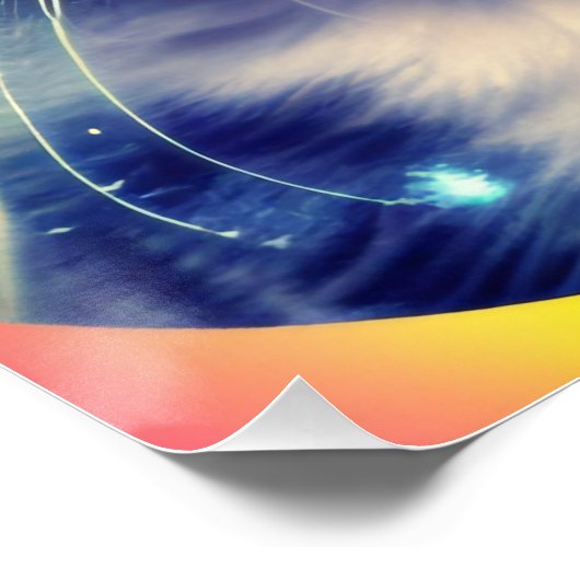 Trippy Cool Psychedelic Acid Trip Cat Poster (Ecke)