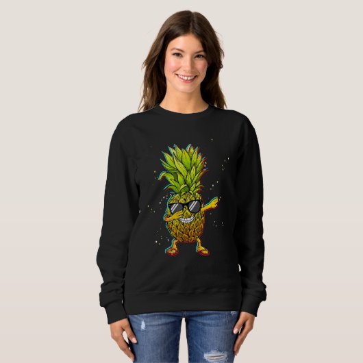 Trippy Dabbing Pineapple Vacation Cruise Sweatshirt (Vorne ganz)