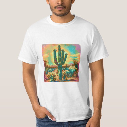 Trippy Desert Cactus T-Shirt (Vorderseite)