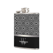 Trippy Diamond Black+White Muster Trauzeugen Gesch Flachmann (Links)