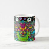 Trippy-Dinosaurier Kaffeetasse (VorderseiteRechts)