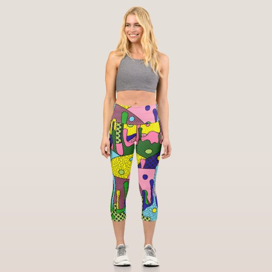 Trippy-Disk Capri Leggings (Vorderseite)