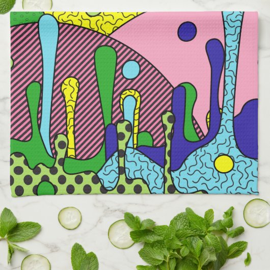 Trippy-Disk Geschirrtuch (Gefaltet)